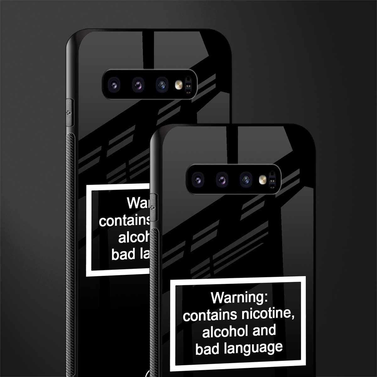 warning sign black edition glass case for samsung galaxy s10 plus image-2