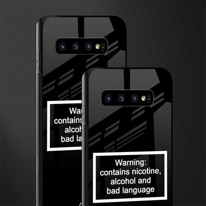 warning sign black edition glass case for samsung galaxy s10 plus image-2