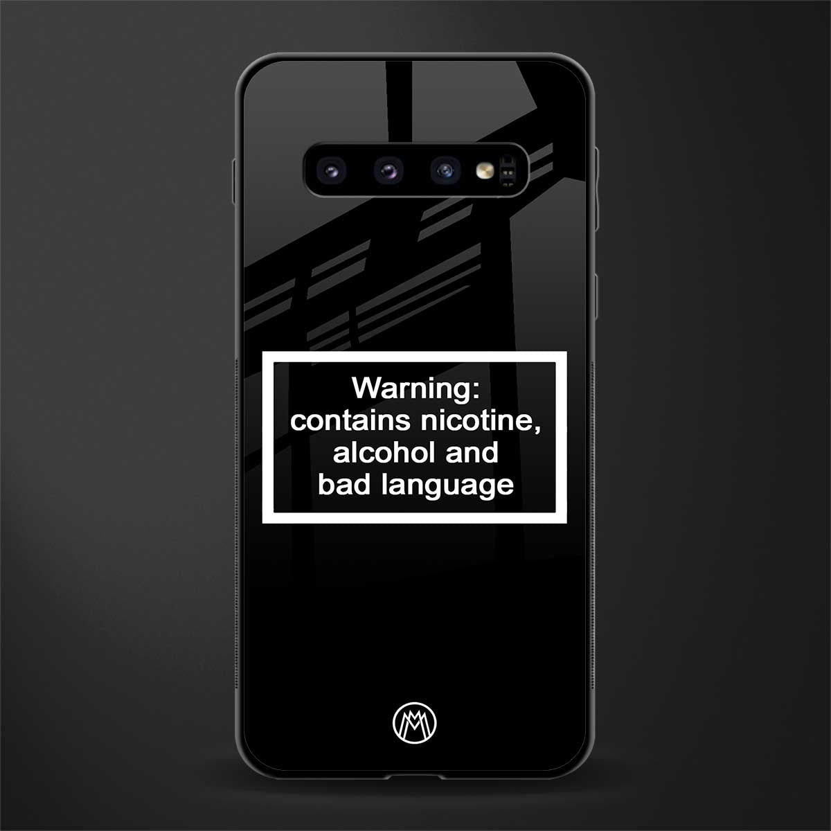 warning sign black edition glass case for samsung galaxy s10 plus image