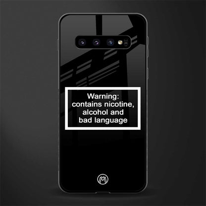 warning sign black edition glass case for samsung galaxy s10 plus image