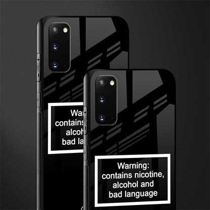 warning sign black edition glass case for samsung galaxy s20 image-2