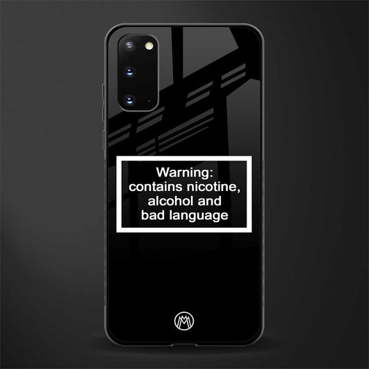warning sign black edition glass case for samsung galaxy s20 image