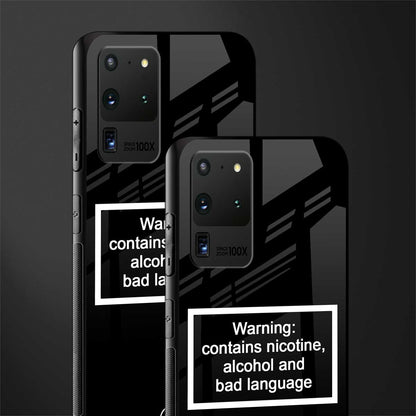 warning sign black edition glass case for samsung galaxy s20 ultra image-2