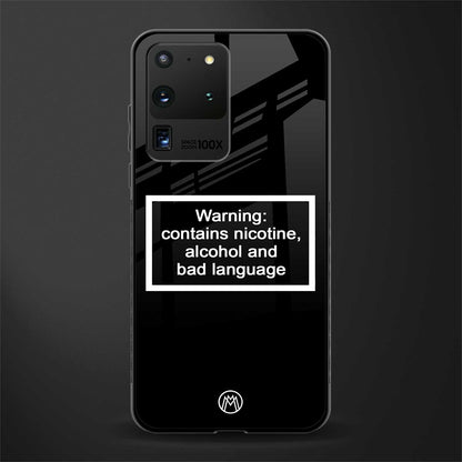 warning sign black edition glass case for samsung galaxy s20 ultra image