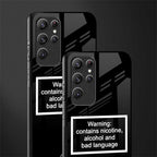 warning sign black edition glass case for samsung galaxy s22 ultra 5g image-2