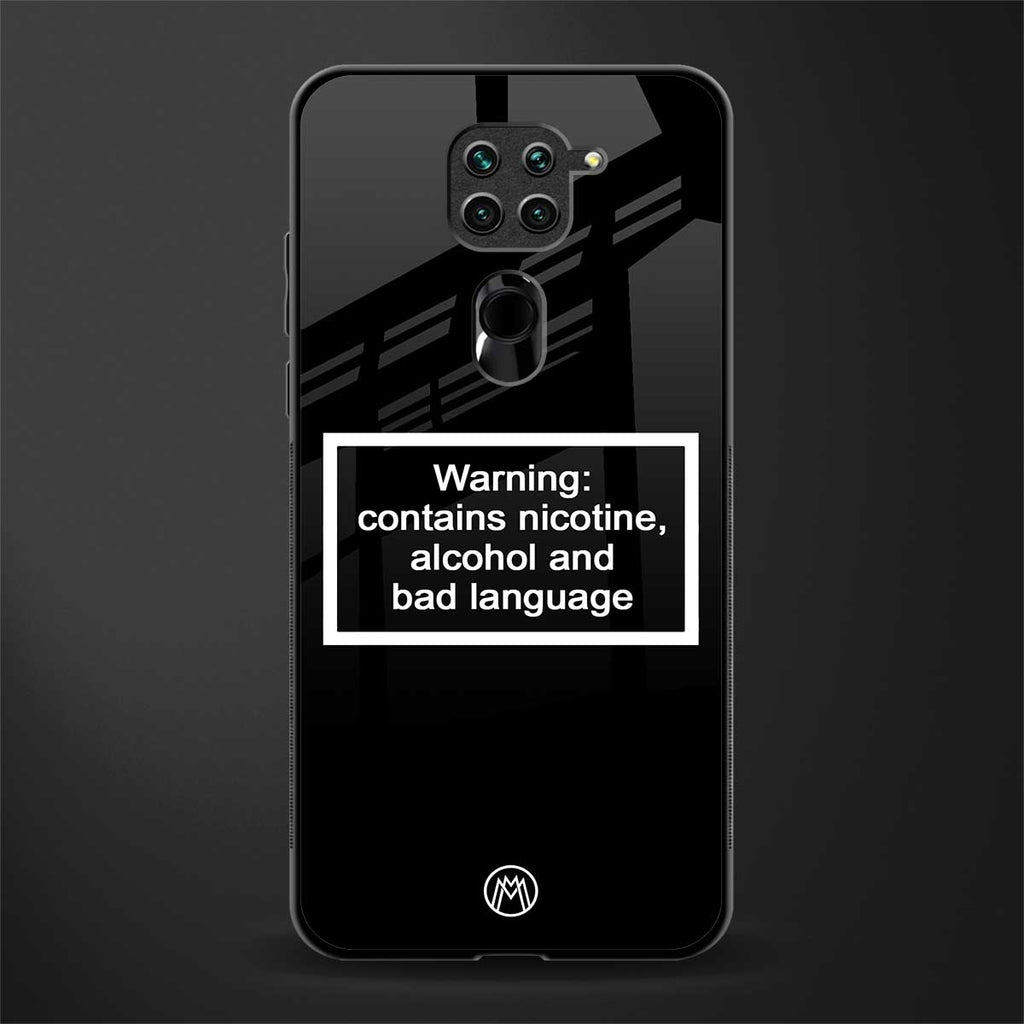 warning sign black edition glass case for redmi note 9 image