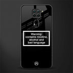 warning sign black edition glass case for redmi note 9 image