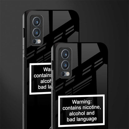 warning sign black edition glass case for oneplus nord 2 5g image-2
