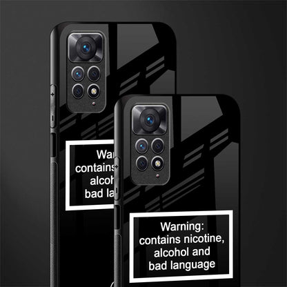 warning sign black edition glass case for redmi note 11s image-2