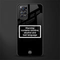 warning sign black edition glass case for redmi note 11s image