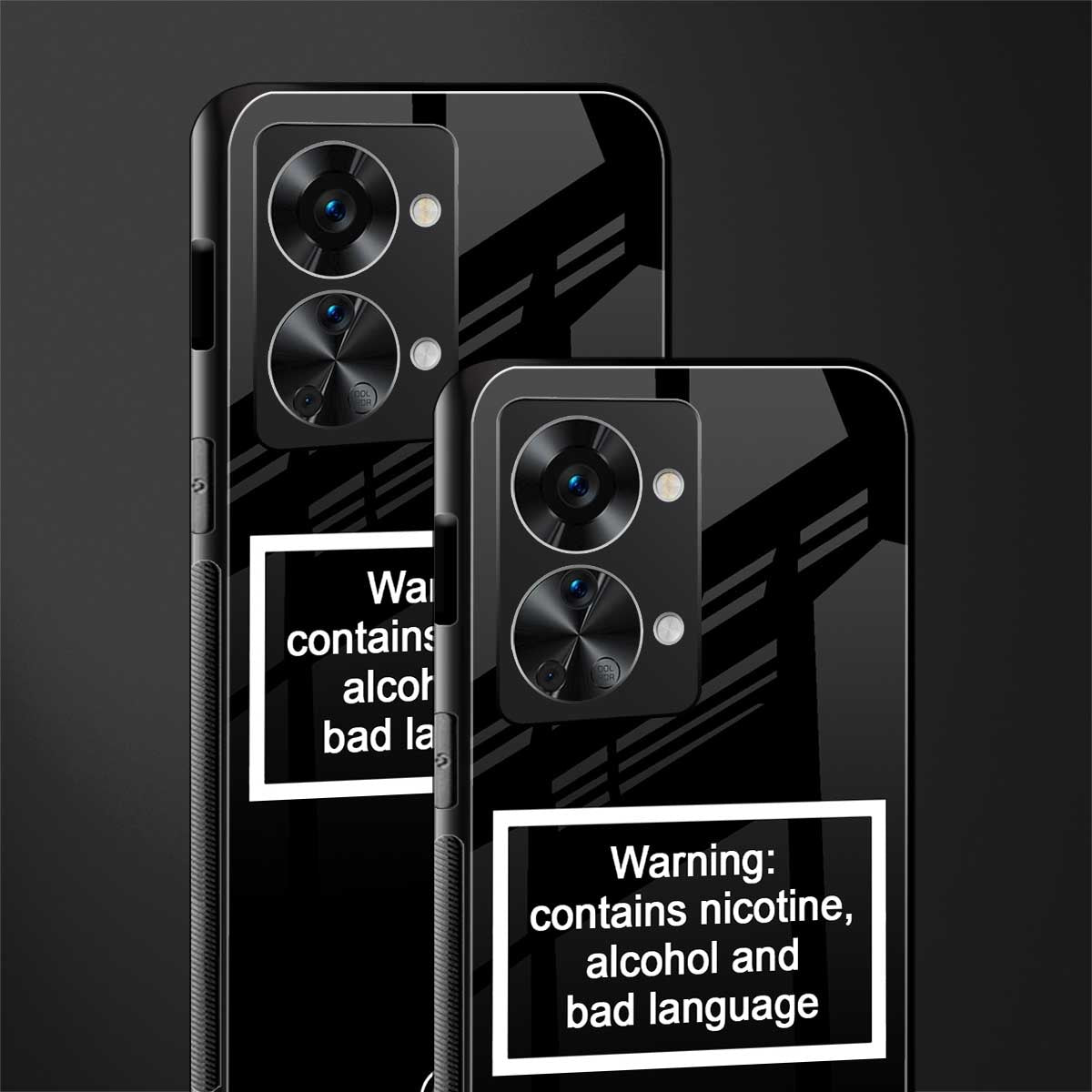 warning sign black edition glass case for phone case | glass case for oneplus nord 2t 5g