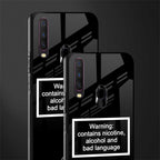 warning sign black edition glass case for vivo y12 image-2