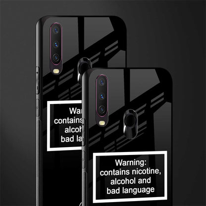 warning sign black edition glass case for vivo y12 image-2