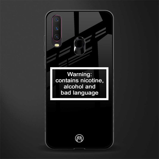 warning sign black edition glass case for vivo y15 image