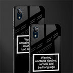 warning sign black edition glass case for vivo y91i image-2