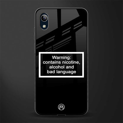 warning sign black edition glass case for vivo y1s without fingerprint image