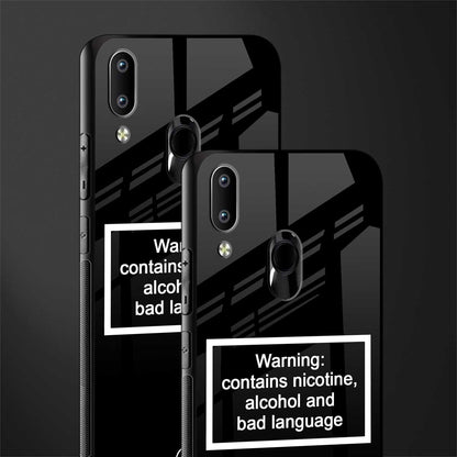 warning sign black edition glass case for vivo y91 image-2
