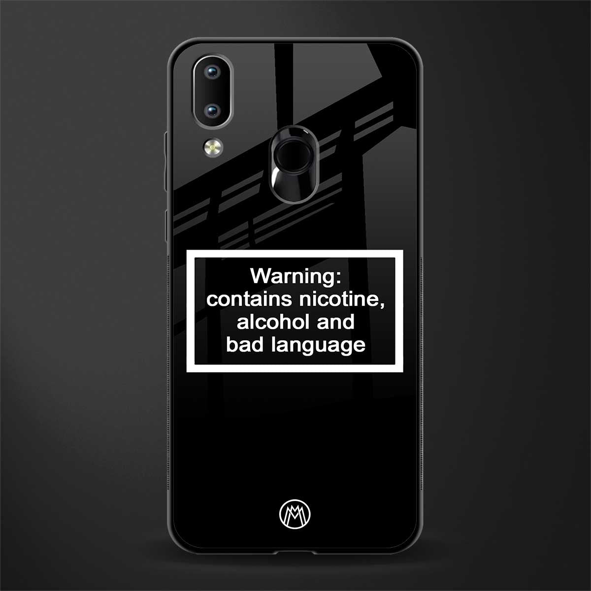 warning sign black edition glass case for vivo y93 image