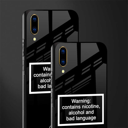 warning sign black edition glass case for vivo v11 pro image-2