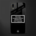 warning sign black edition glass case for vivo v11 pro image