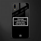 warning sign black edition glass case for vivo v11 pro image