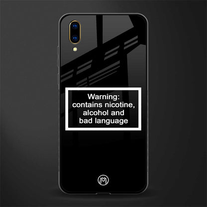 warning sign black edition glass case for vivo v11 pro image