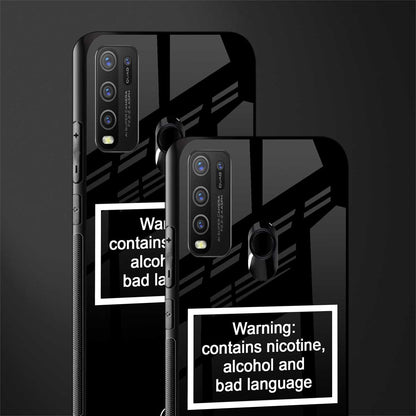 warning sign black edition glass case for vivo y30 image-2