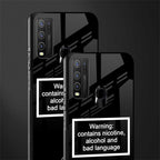 warning sign black edition glass case for vivo y50 image-2