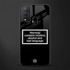 warning sign black edition glass case for vivo y30 image