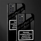 warning sign black edition glass case for samsung galaxy a21s image-2