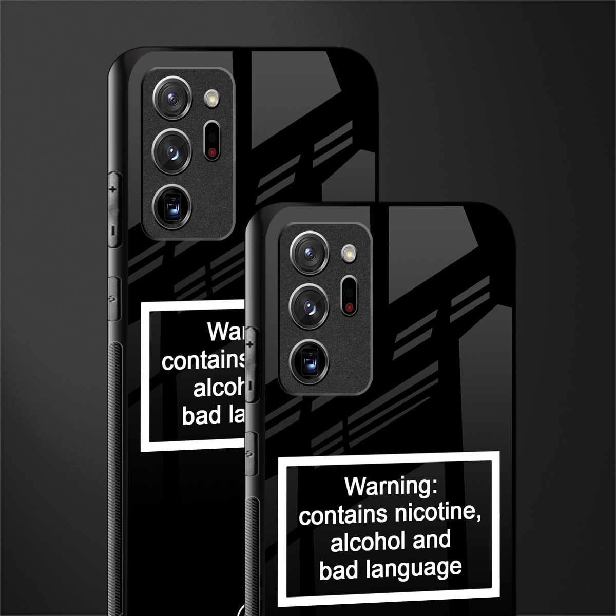 warning sign black edition glass case for samsung galaxy note 20 ultra 5g image-2