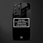 warning sign black edition glass case for samsung galaxy note 20 ultra 5g image