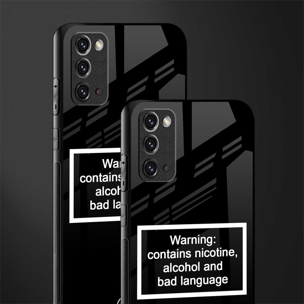 warning sign black edition glass case for samsung galaxy note 20 image-2