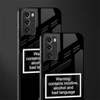 warning sign black edition glass case for samsung galaxy note 20 image-2