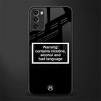 warning sign black edition glass case for samsung galaxy note 20 image