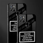 warning sign black edition glass case for realme narzo 30a image-2