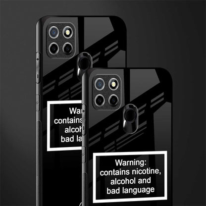 warning sign black edition glass case for realme c25 realme c25s image-2
