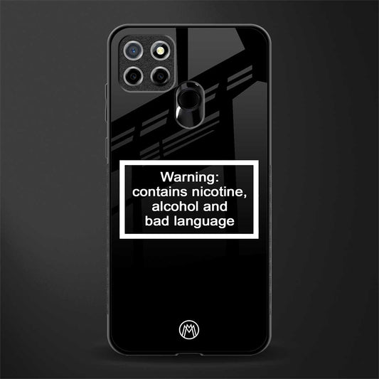 warning sign black edition glass case for realme narzo 30a image