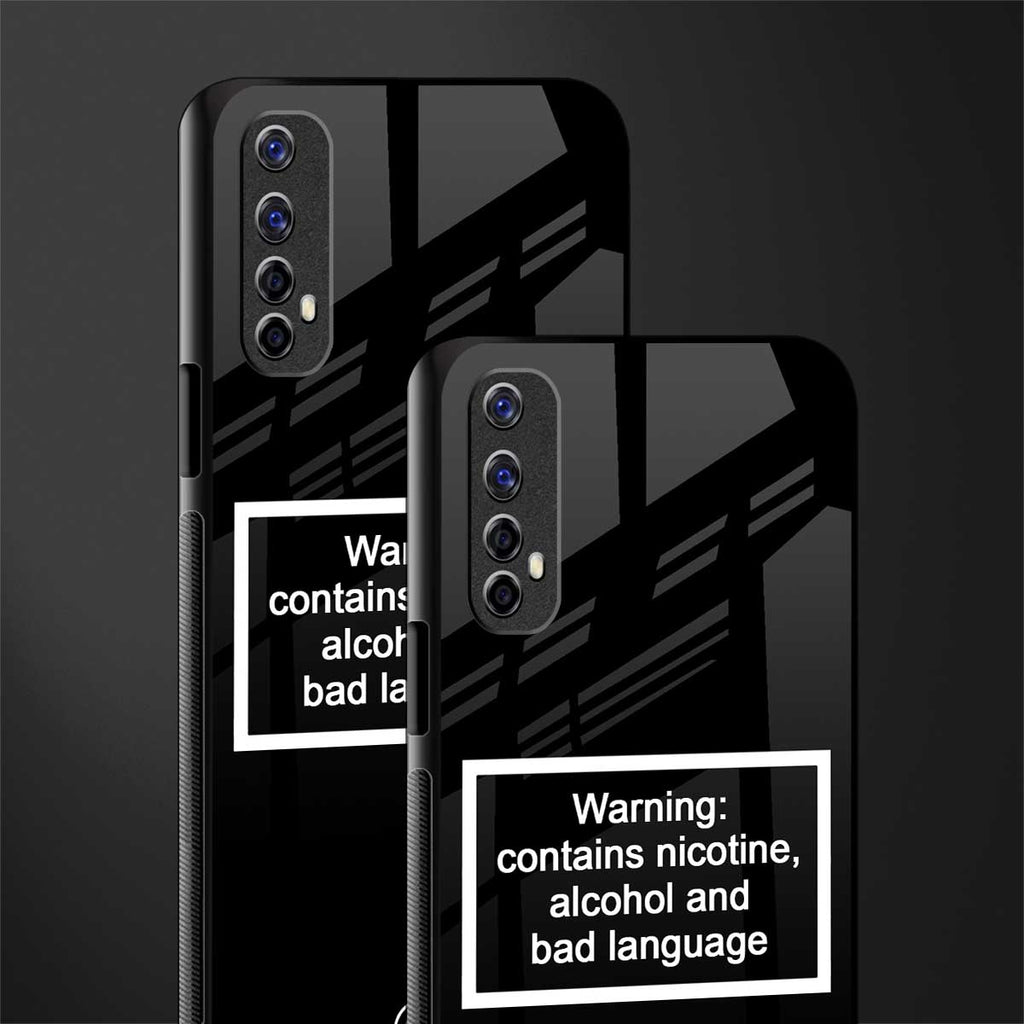 warning sign black edition glass case for realme narzo 20 pro image-2