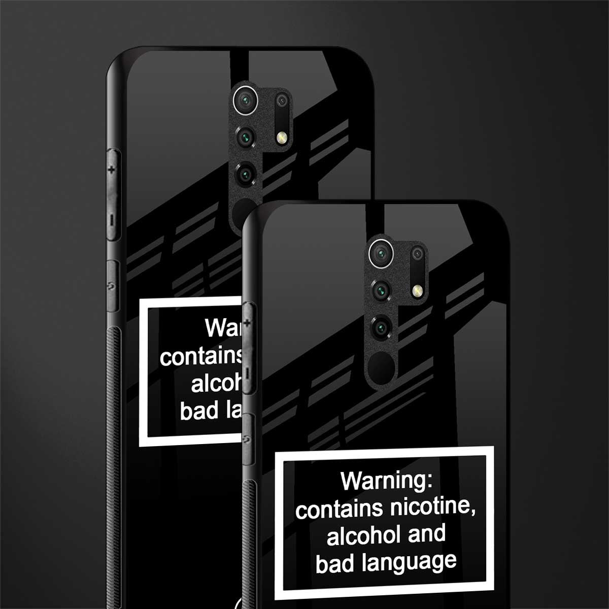 warning sign black edition glass case for redmi 9 prime image-2