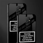warning sign black edition glass case for poco m2 image-2