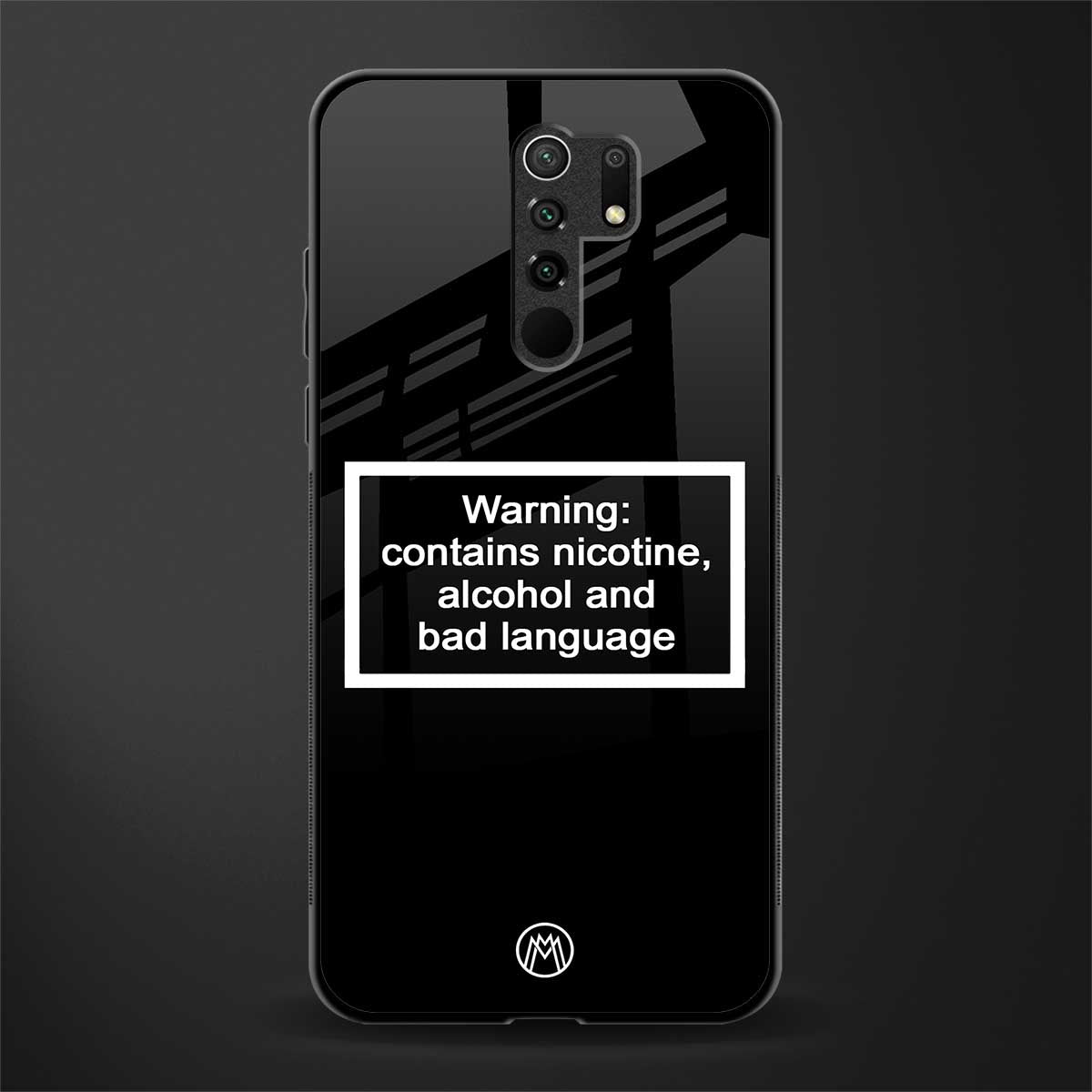 warning sign black edition glass case for poco m2 image