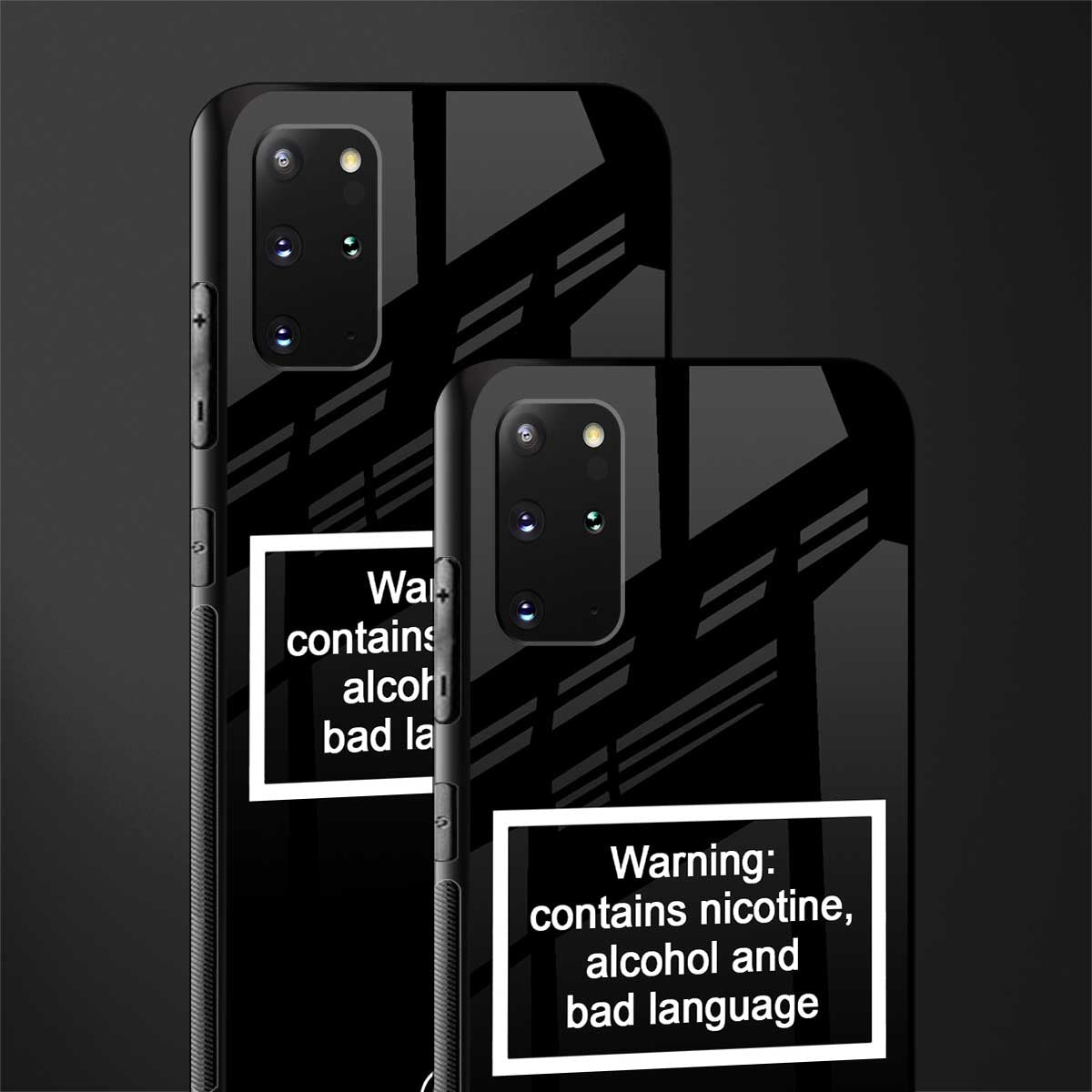 warning sign black edition glass case for samsung galaxy s20 plus image-2