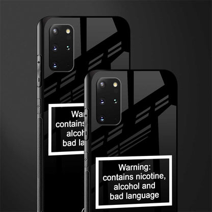 warning sign black edition glass case for samsung galaxy s20 plus image-2