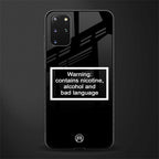 warning sign black edition glass case for samsung galaxy s20 plus image