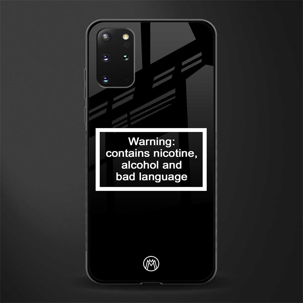 warning sign black edition glass case for samsung galaxy s20 plus image