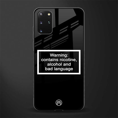 warning sign black edition glass case for samsung galaxy s20 plus image