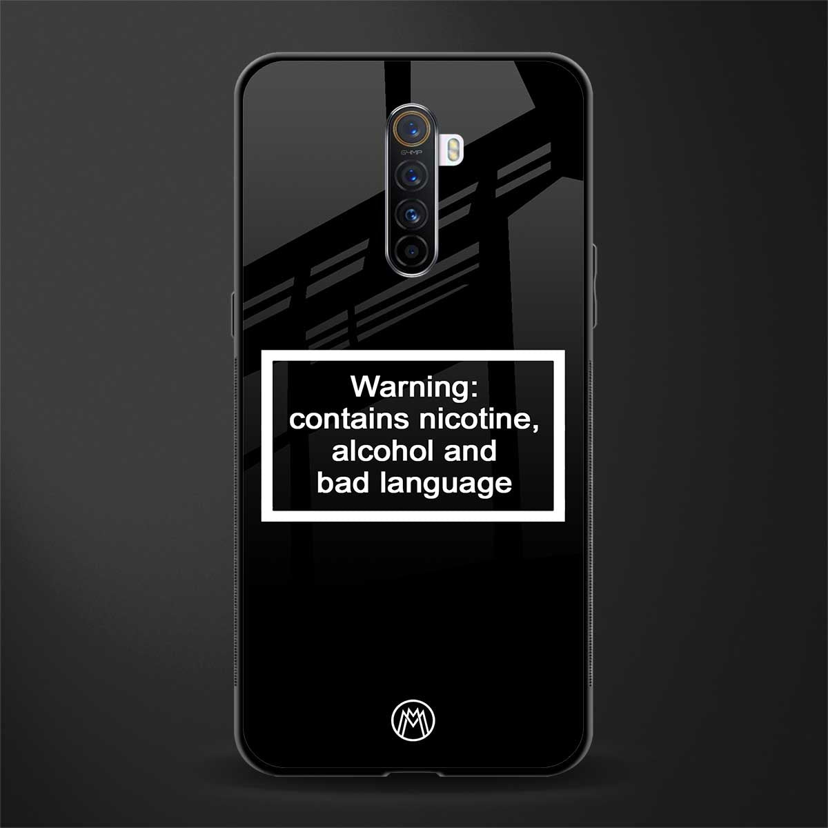 warning sign black edition glass case for realme x2 pro image