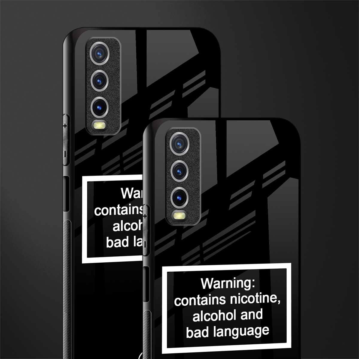 warning sign black edition glass case for vivo y20 image-2