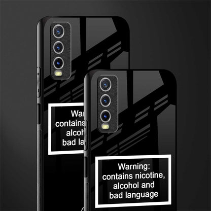 warning sign black edition glass case for vivo y20 image-2